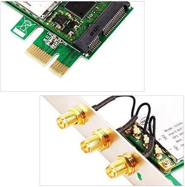 Alt view image 4 of 7 - Werleo WiFi Card 450M Dual Band 5GHz / 2.4GHz PCI-E Wireless WiFi Network Adapter Card for PC - WIE5300