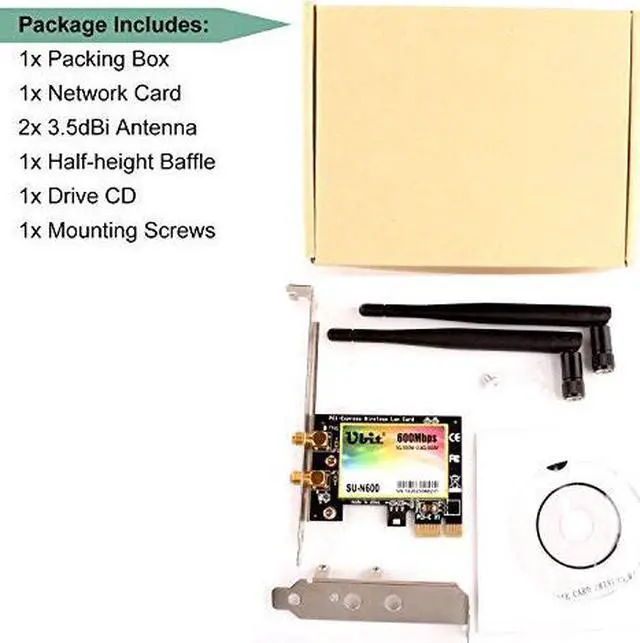 Alt view image 7 of 7 - Werleo Dual Band 600 Mbps WiFi Card 11N Wireless Dual Band 2.4GHz 300Mbps + 5GHz 300Mbps PCI Express PCIe Wi-Fi Adapter for PCs-PCIe Wireless Network Adapters-PCIe Wi-Fi Cards - N600