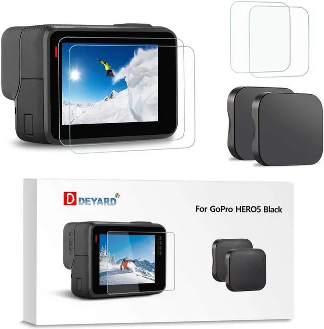 Alt view image 6 of 7 - [6pcs] Werleo Screen Protector for GoPro Hero 7 (Only Black) Hero HD 2018 / Hero 5 / Hero 6 Ultra Clear Tempered Glass Screen Protector + Lens Protector + Lens Cap Cover Accessories