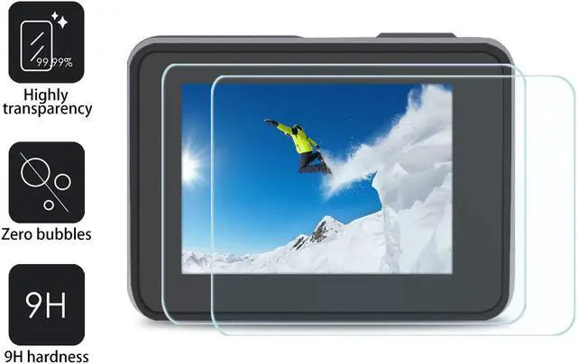 Alt view image 3 of 7 - [6pcs] Werleo Screen Protector for GoPro Hero 7 (Only Black) Hero HD 2018 / Hero 5 / Hero 6 Ultra Clear Tempered Glass Screen Protector + Lens Protector + Lens Cap Cover Accessories