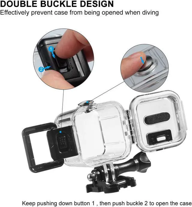 Alt view image 5 of 7 - Werleo 45M Dive Housing Case for Gopro Hero 5 Session / Hero Session / Hero 4 Session Waterproof Case Diving Protective Shell with Bracket Accessories Kit for Gopro Hero5 Session & Hero Session