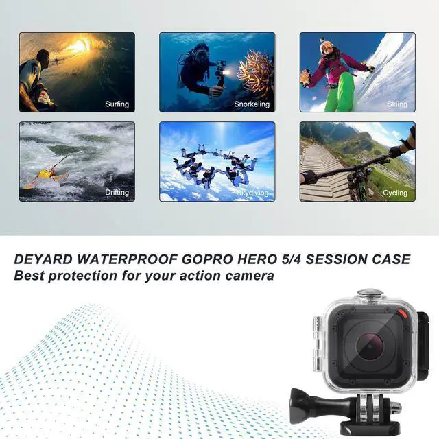 Alt view image 7 of 7 - Werleo 45M Dive Housing Case for Gopro Hero 5 Session / Hero Session / Hero 4 Session Waterproof Case Diving Protective Shell with Bracket Accessories Kit for Gopro Hero5 Session & Hero Session