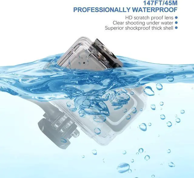 Alt view image 4 of 7 - Werleo Waterproof Housing Case for GoPro Hero 7 White GoPro Hero 7 Silver with Quick Release Mount and Thumbscrew 45 Meters Underwater Photography