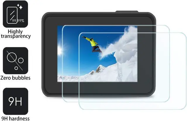 Alt view image 4 of 7 - [4pcs] Werleo Screen Protector for GoPro Hero 7 White / GoPro Hero 7 Silver Ultra Clear Tempered Glass Screen Protector + Lens Protector Accessories