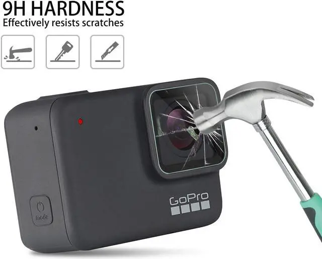 Alt view image 6 of 7 - [4pcs] Werleo Screen Protector for GoPro Hero 7 White / GoPro Hero 7 Silver Ultra Clear Tempered Glass Screen Protector + Lens Protector Accessories