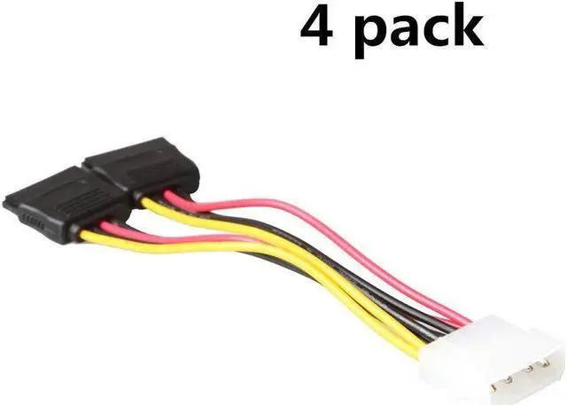 Alt view image 4 of 5 - Werleo 4 pack 6-Inch / 15CM 4 pin Molex to 15 pin SATA Power Splitter Cable Adapter for Hard Drive HDD SSD