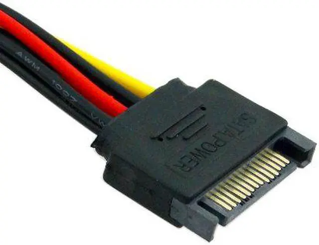 Alt view image 2 of 7 - 2pcs SATA 15 Pin Male to Dual 4 Pin Molex Female Splitter Power Cable 8 Inch SATA 15 Pin Male to 4 Pin Power Cable