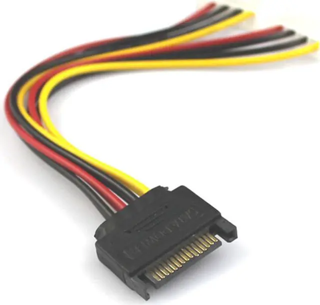 Alt view image 7 of 7 - 2pcs SATA 15 Pin Male to Dual 4 Pin Molex Female Splitter Power Cable 8 Inch SATA 15 Pin Male to 4 Pin Power Cable