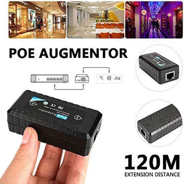 Alt view image 6 of 7 - PoE Extender 1 Port 10/100M Gigabit IEEE802.3af for Security Systems IP Camera Poe Splitter IP Phone Network PoE Signal Extender