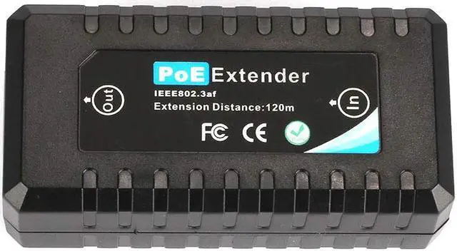 Alt view image 4 of 7 - PoE Extender 1 Port 10/100M Gigabit IEEE802.3af for Security Systems IP Camera Poe Splitter IP Phone Network PoE Signal Extender