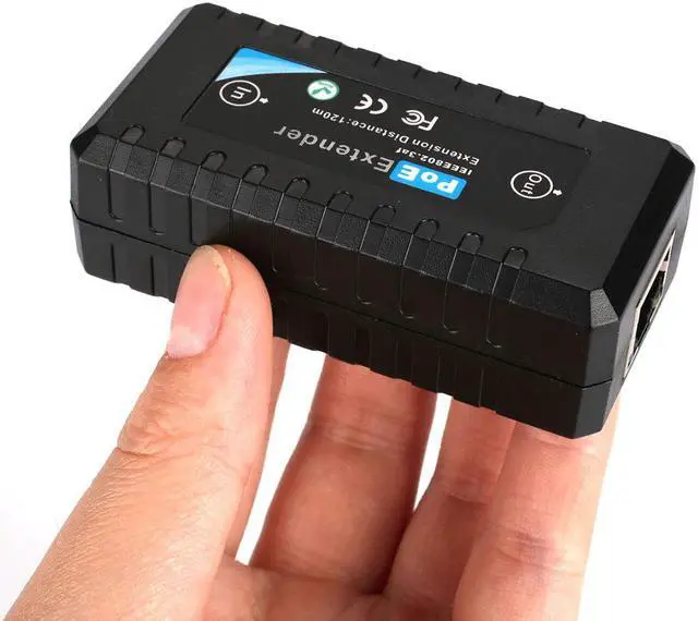 Alt view image 5 of 7 - PoE Extender 1 Port 10/100M Gigabit IEEE802.3af for Security Systems IP Camera Poe Splitter IP Phone Network PoE Signal Extender