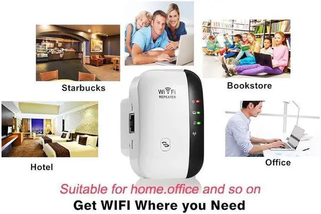 Alt view image 7 of 7 - WiFi Range Extender Wireless 300Mbps Access Point 2.4GHz High Speed Network Ap Repeater Modes with Ethernet Port WiFi Signal Internet Booster Compatible with Alexa US Plug