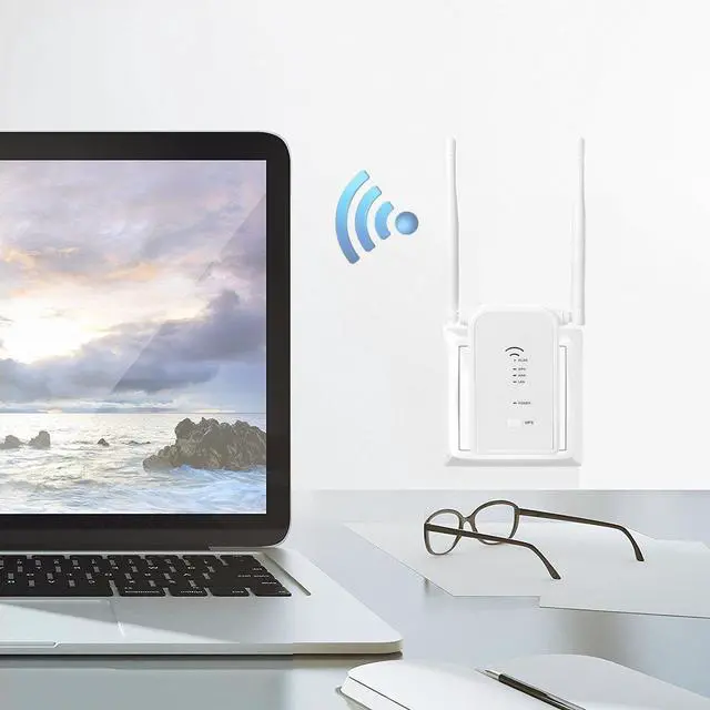 Alt view image 4 of 7 - WiFi Extender Long Range Wi-Fi Repeater Wireless Access Point Signal Booster Mini Router Expand WiFi to WiFi Dead Zones 2 External Antennas for Better Reception and Faster Internet Surfing - 300Mbps