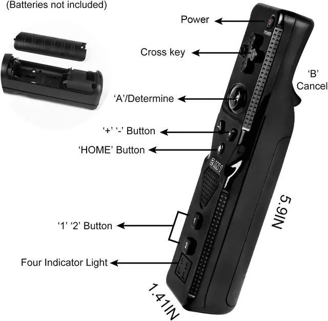 Alt view image 2 of 7 - Werleo Wii Remote with Wii Motion Plus Inside | Shock Wii Nunchuk Controller Compatible Nintendo Wii / Wii U