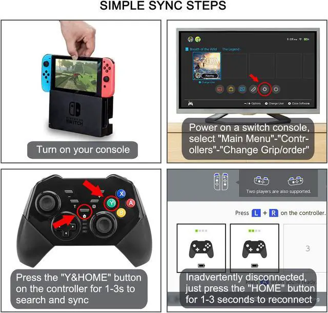 Alt view image 4 of 7 - Werleo Pro Controller for Nintendo Switch Bluetooth Gamepad Joypad Remote Compatible with Nintendo Switch Console