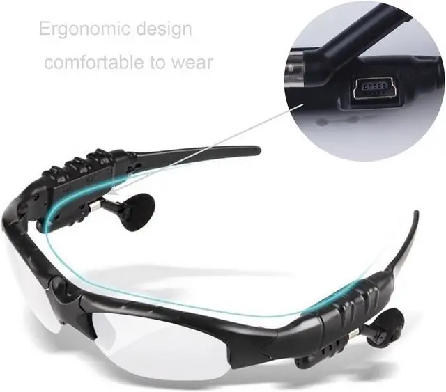 Alt view image 4 of 6 - Werleo Sunglasses Headset Headphone Bluetooth Wireless Music Sunglasses Headsets Compatible iPhone Samsung LG and Smart Phones PC Tablets