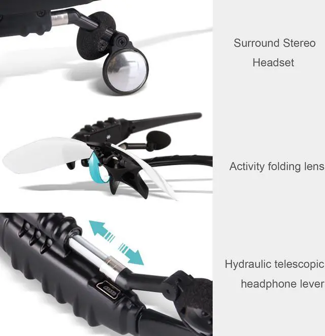 Alt view image 5 of 6 - Werleo Sunglasses Headset Headphone Bluetooth Wireless Music Sunglasses Headsets Compatible iPhone Samsung LG and Smart Phones PC Tablets