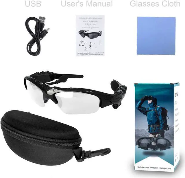 Alt view image 6 of 6 - Werleo Sunglasses Headset Headphone Bluetooth Wireless Music Sunglasses Headsets Compatible iPhone Samsung LG and Smart Phones PC Tablets