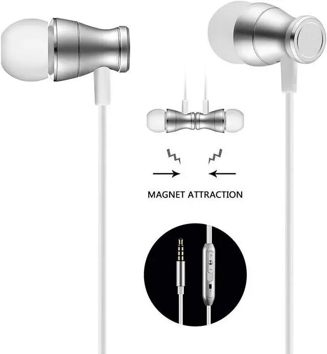 Main image of in-Ear Earbuds Headphones Werleo Magnetic Wired Earphones Stereo Bass Noise Cancelling Ear Buds Headsets with Microphone and Volume Control for All 3.5mm Jack Phones