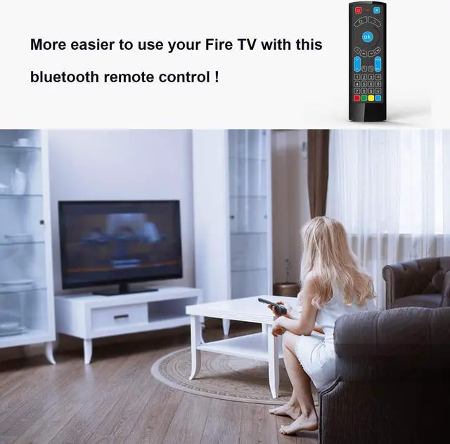Alt view image 4 of 7 - Bluetooth Remote Specifically Compatible with Amazon Fire TV and Fire TV Stick Air Remote Control with Keyboard Air Remote Mouse Compatible with Android TV Box Windows Raspberry pi 3