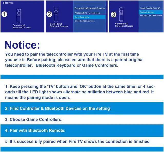 Alt view image 7 of 7 - Bluetooth Remote Specifically Compatible with Amazon Fire TV and Fire TV Stick Air Remote Control with Keyboard Air Remote Mouse Compatible with Android TV Box Windows Raspberry pi 3