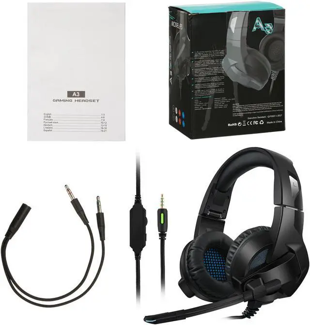 Alt view image 6 of 6 - Werleo Gaming Headset for PS4 PC Xbox One Controller Noise Cancelling Over Ear Headphones with Mic Soft Memory Earmuffs for Laptop Mac Switch Games