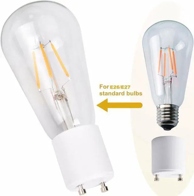 Alt view image 3 of 7 - Werleo GU24 to E26 E27 Adapter 10-pack Heat Resistant Up to 200 Degree Fire Resistant Converts GU24 Pin Base Fixture to E26 E27 Standard Screw in Socket