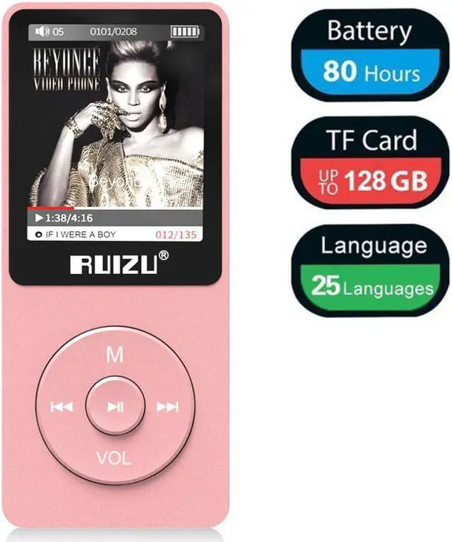 Main image of Mp3 Player Werleo Ultra Slim Music Player with FM Radio Voice Recorder Video Play Text Reading 80 Hours Playback and Expandable Up to 128 GB