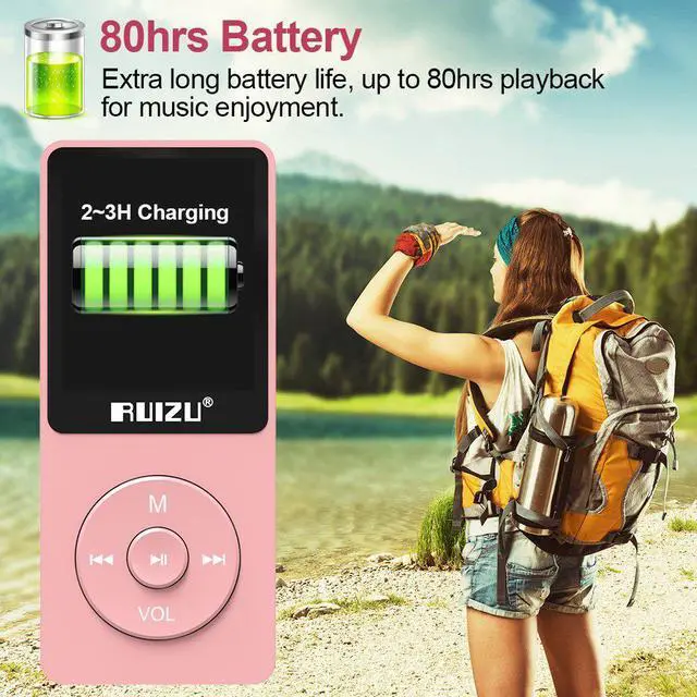 Alt view image 4 of 7 - Mp3 Player Werleo Ultra Slim Music Player with FM Radio Voice Recorder Video Play Text Reading 80 Hours Playback and Expandable Up to 128 GB
