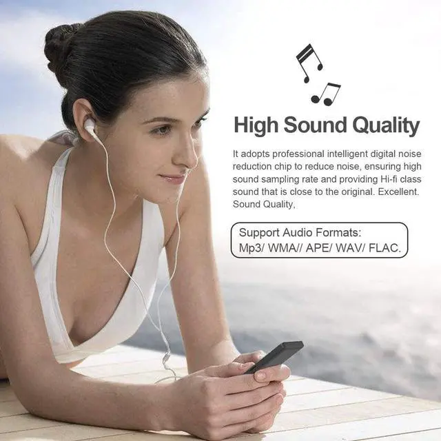 Alt view image 7 of 7 - MP3 Player Werleo Ultra Slim Music Player with FM Radio Voice Recorder Video Play Text Reading 80 Hours Playback and Expandable Up to 128 GB