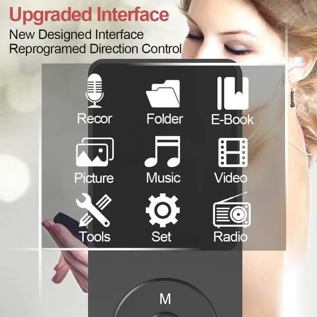 Alt view image 4 of 7 - MP3 Player Werleo Ultra Slim Music Player with FM Radio Voice Recorder Video Play Text Reading 80 Hours Playback and Expandable Up to 128 GB