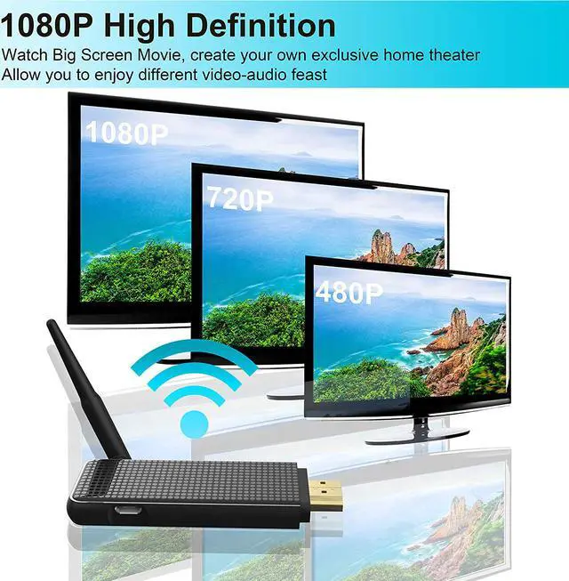 Alt view image 3 of 6 - WERLEO Display Dongle 2 in 1 Support Wireless and Wired, Compatible with Phone to HDMI Adapter for TV 1080P HDMI Miracast Dongle Compatible for Windows Android iOS Smartphone Tablet iPhone iPad Laptop