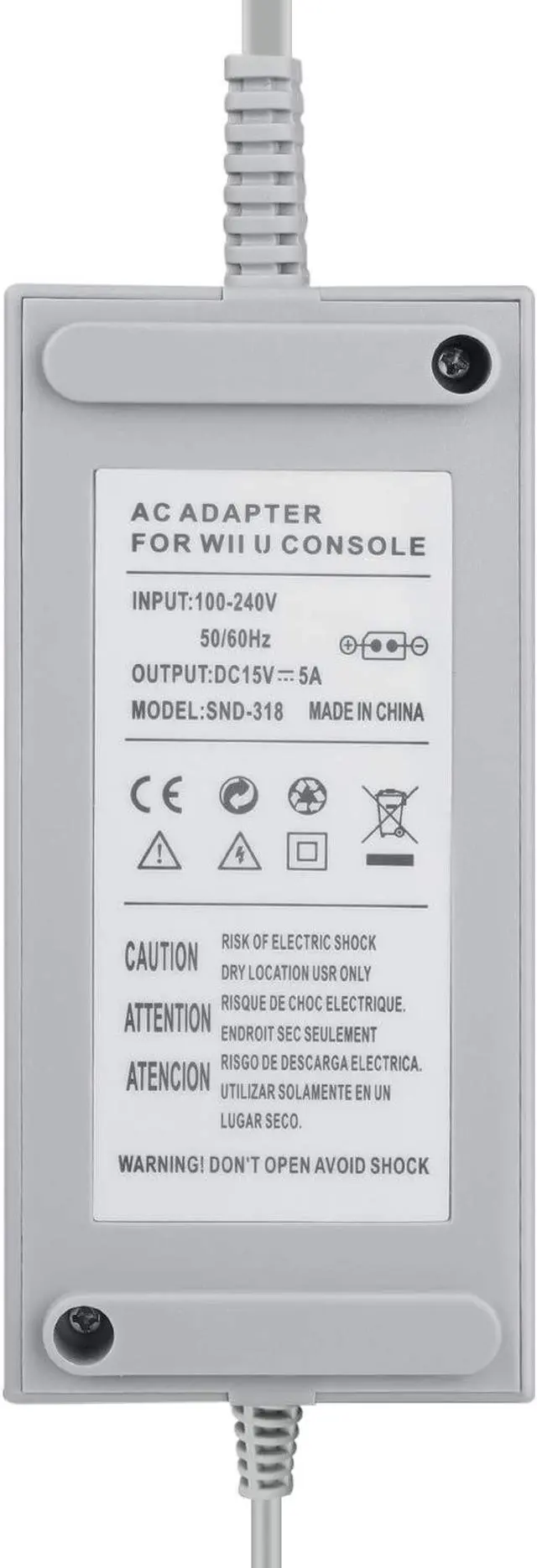 Alt view image 3 of 5 - WERLEO Wii U Controller GamePad Charger AC Adapter Power Supply Home Wall Travel Charging Cord Cable Accessories Kit 100-240V US Plug for Nintendo Wii U Gaming Console System