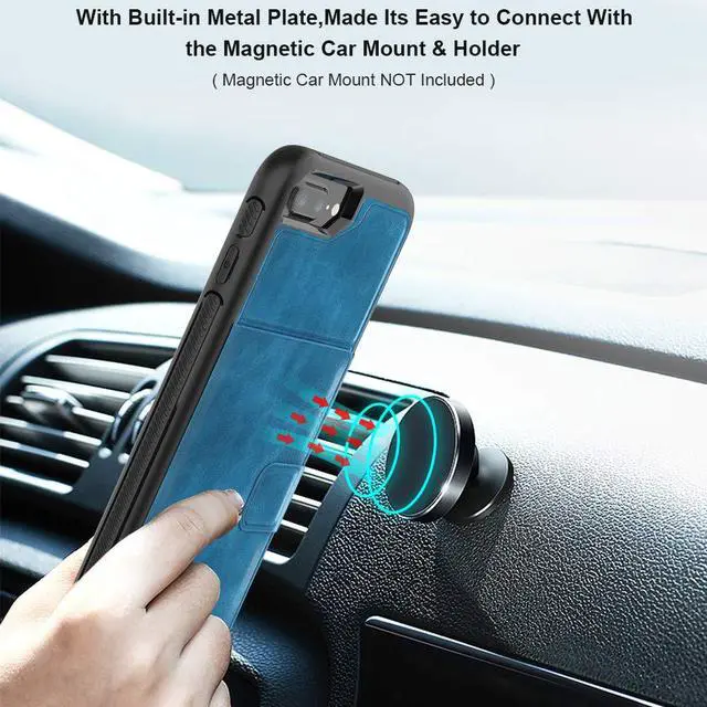 Alt view image 3 of 7 - iPhone 6 7 8 Plus Case Werleo Full-Body Heavy Duty Protection Case with a Dual Layer Wallet designlot & Kickstand for iPhone 6 7 8 Plus 5.5 inch PC TPU and PU Leather 3 Layer Hybrid Case
