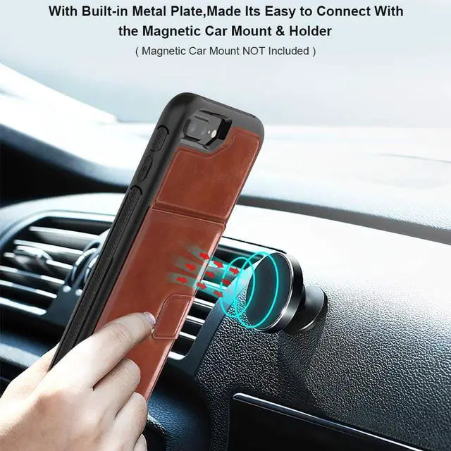 Alt view image 3 of 7 - iPhone 6 7 8 Plus Case Werleo Full-Body Heavy Duty Protection Case with a Dual Layer Wallet designlot & Kickstand for iPhone 6 7 8 Plus 5.5 inch PC TPU and PU Leather 3 Layer Hybrid Case