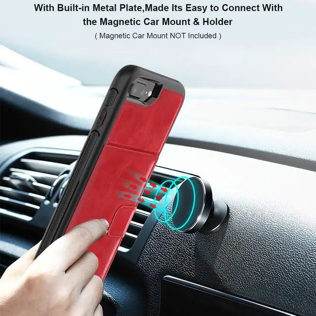 Alt view image 4 of 7 - iPhone 6 7 8 Plus Case Werleo Full-Body Heavy Duty Protection Case with a Dual Layer Wallet designlot & Kickstand for iPhone 6 7 8 Plus 5.5 inch PC TPU and PU Leather 3 Layer Hybrid Case