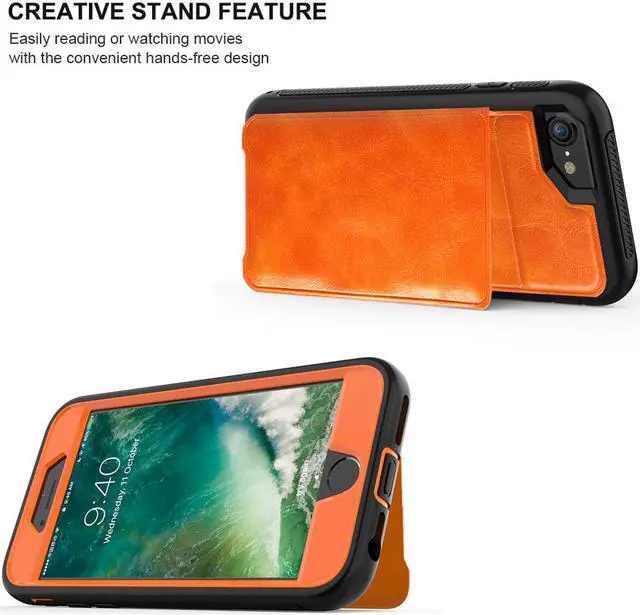 Alt view image 6 of 7 - iPhone 6 7 8 Case Werleo Full-Body Heavy Duty Protection Case with a Dual Layer Wallet designlot & Kickstand for iPhone 6 7 8 4.7 Inch PC TPU and PU Leather 3 Layer Hybrid