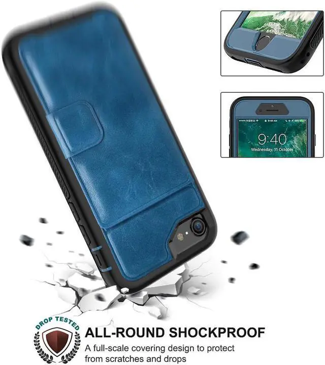 Alt view image 6 of 7 - iPhone 6 7 8 Case Werleo Full-Body Heavy Duty Protection Case with a Dual Layer Wallet designlot & Kickstand for iPhone 6 7 8 4.7 Inch PC TPU and PU Leather 3 Layer Hybrid
