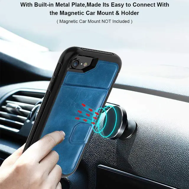 Alt view image 3 of 7 - iPhone 6 7 8 Case Werleo Full-Body Heavy Duty Protection Case with a Dual Layer Wallet designlot & Kickstand for iPhone 6 7 8 4.7 Inch PC TPU and PU Leather 3 Layer Hybrid