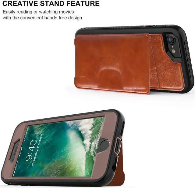 Alt view image 7 of 7 - Roll over image to zoom in
iPhone 6 7 8 Case Werleo Full-Body Heavy Duty Protection Case with a Dual Layer Wallet designlot & Kickstand for iPhone 6 7 8 4.7 Inch PC TPU and PU Leather 3 Layer Hybrid