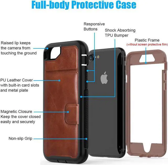Alt view image 6 of 7 - Roll over image to zoom in
iPhone 6 7 8 Case Werleo Full-Body Heavy Duty Protection Case with a Dual Layer Wallet designlot & Kickstand for iPhone 6 7 8 4.7 Inch PC TPU and PU Leather 3 Layer Hybrid