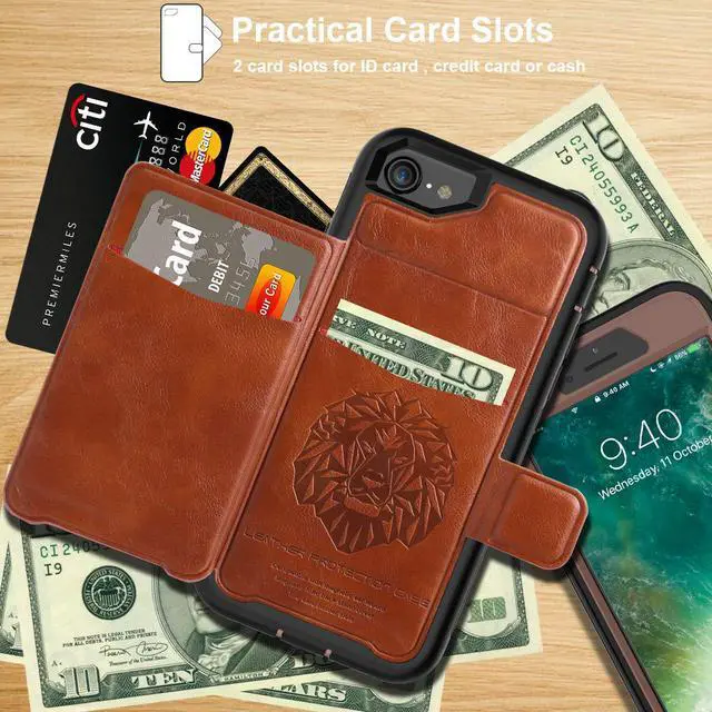 Alt view image 2 of 7 - Roll over image to zoom in
iPhone 6 7 8 Case Werleo Full-Body Heavy Duty Protection Case with a Dual Layer Wallet designlot & Kickstand for iPhone 6 7 8 4.7 Inch PC TPU and PU Leather 3 Layer Hybrid