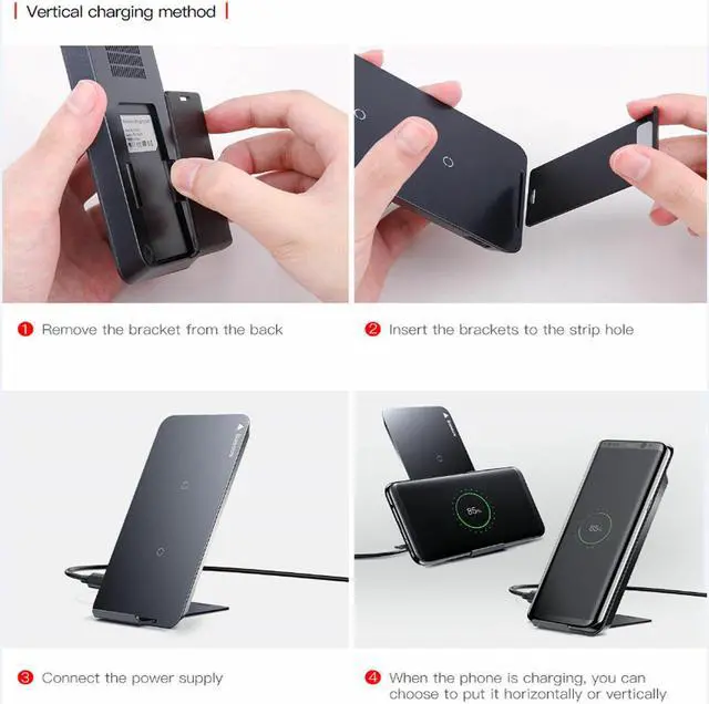 Alt view image 6 of 7 - Werleo Qi Wireless Charger for Apple iPhone X XR XS MAX iPhone 8 8 Plus Samsung S8 S9 S9 Plus S7 Edge S7 S6 Edge Note 8 Fast Wireless Charger Docking Dock Station
