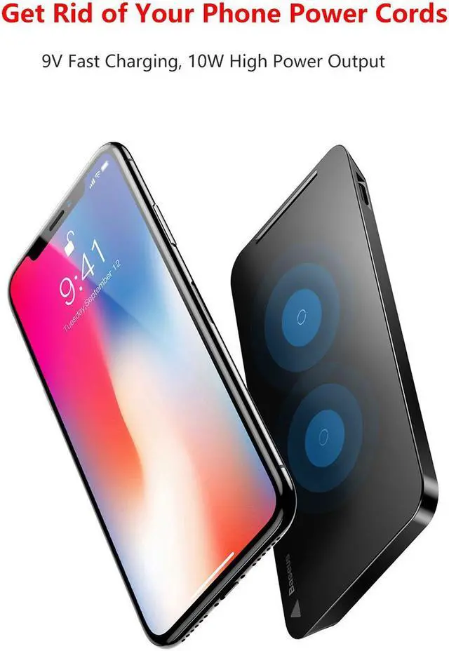 Alt view image 3 of 7 - Werleo Qi Wireless Charger for Apple iPhone X iPhone 8 8 Plus Samsung S8 S9 S9 Plus S7 Edge S7 S6 Edge Note 8 Fast Wireless Charger Docking Dock Station