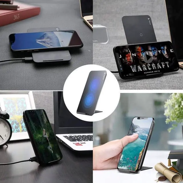 Alt view image 4 of 7 - Werleo Qi Wireless Charger for Apple iPhone X iPhone 8 8 Plus Samsung S8 S9 S9 Plus S7 Edge S7 S6 Edge Note 8 Fast Wireless Charger Docking Dock Station