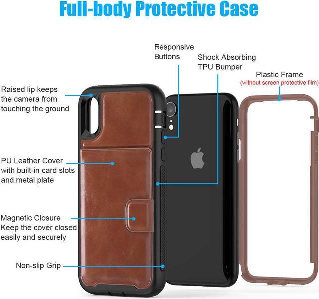 Alt view image 6 of 7 - iPhone XR Case with Wallet Full-Body Military Grade Protection Case with a Dual Layer Wallet designlot & Kickstand for iPhone XR 2018 Release for Girl Women Men