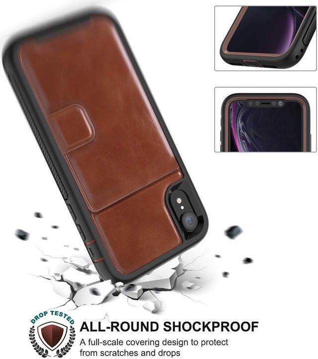 Alt view image 5 of 7 - iPhone XR Case with Wallet Full-Body Military Grade Protection Case with a Dual Layer Wallet designlot & Kickstand for iPhone XR 2018 Release for Girl Women Men