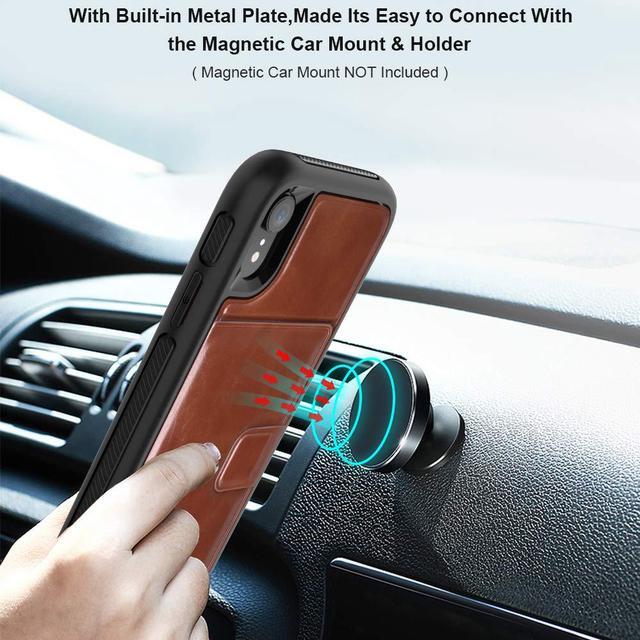 Alt view image 4 of 7 - iPhone XR Case with Wallet Full-Body Military Grade Protection Case with a Dual Layer Wallet designlot & Kickstand for iPhone XR 2018 Release for Girl Women Men