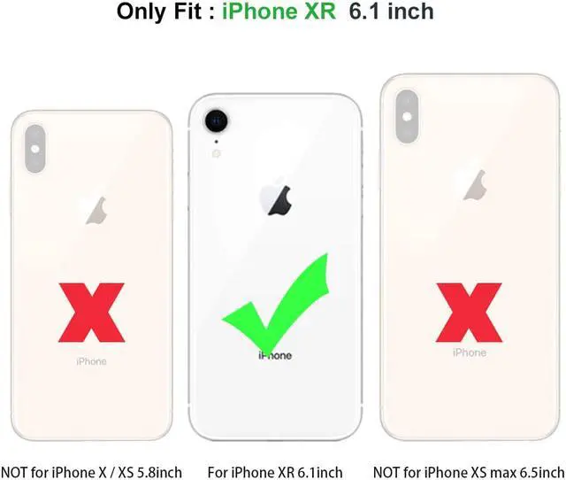 Alt view image 7 of 7 - iPhone XR Case with Wallet Full-Body Military Grade Protection Case with a Dual Layer Wallet designlot & Kickstand for iPhone XR 2018 Release for Girl Women Men
