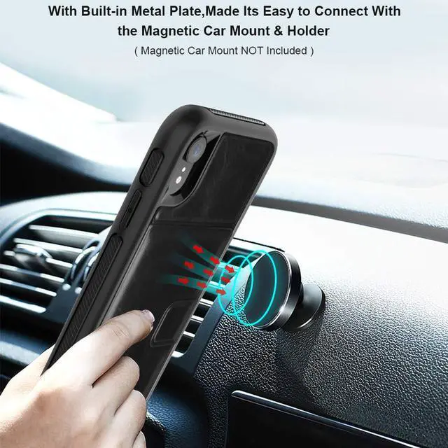 Alt view image 3 of 7 - iPhone XR Case with Wallet Full-Body Military Grade Protection Case with a Dual Layer Wallet designlot & Kickstand for iPhone XR 2018 Release for Girl Women Men